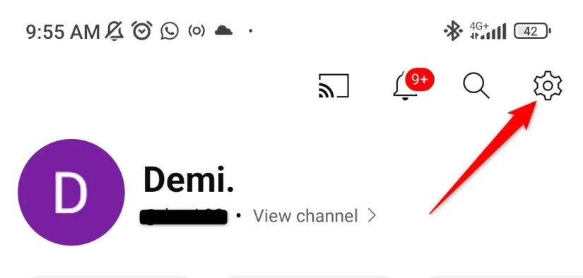 A screenshot of the Youtube profile page