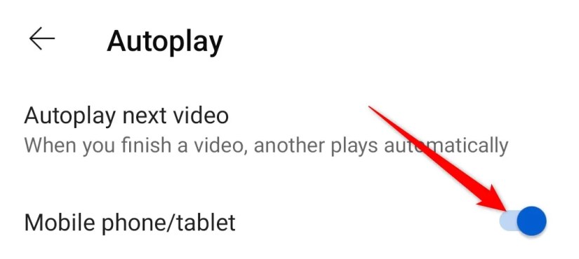 A screenshot of the YouTube settings page