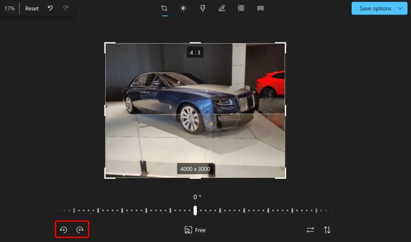 Image rotation options highlighted in Photos.