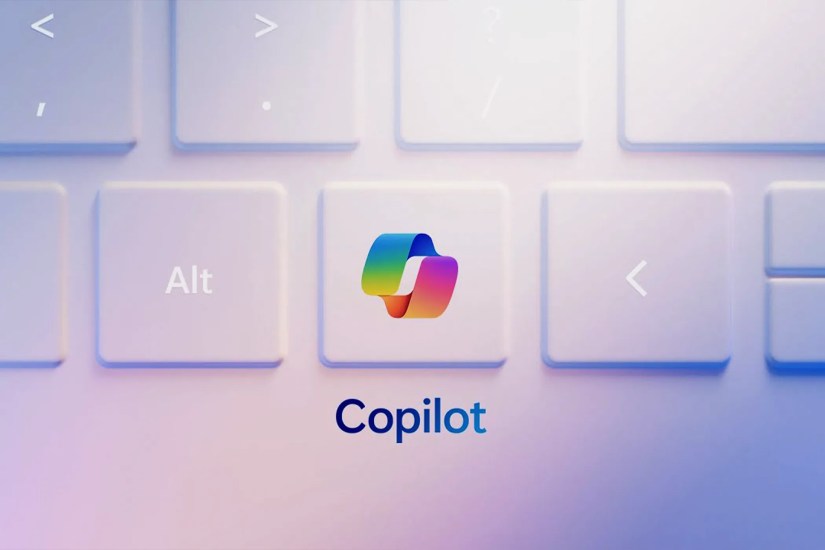 The Copilot AI logo on a keyboard key.