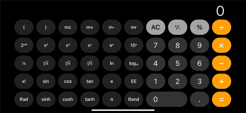 The iPhone scientific calculator.
