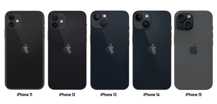 iPhone generations.