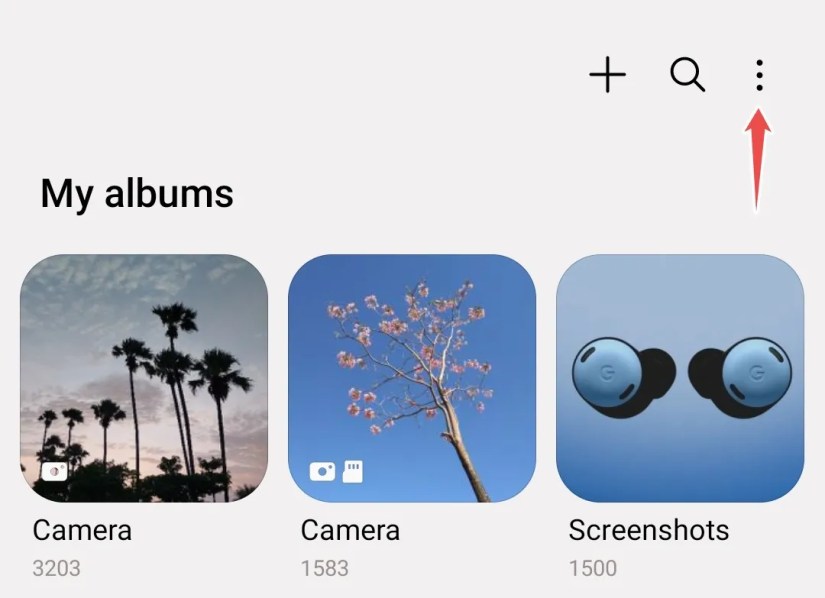 More options menu in Samsung Gallery