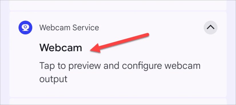Android&rsquo;s Webcam Service notification.