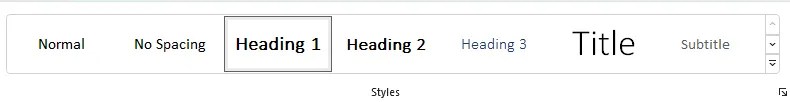Word&rsquo;s &lsquo;Styles&rsquo; group.