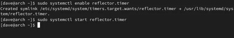 Enabling and starting the Reflector timer