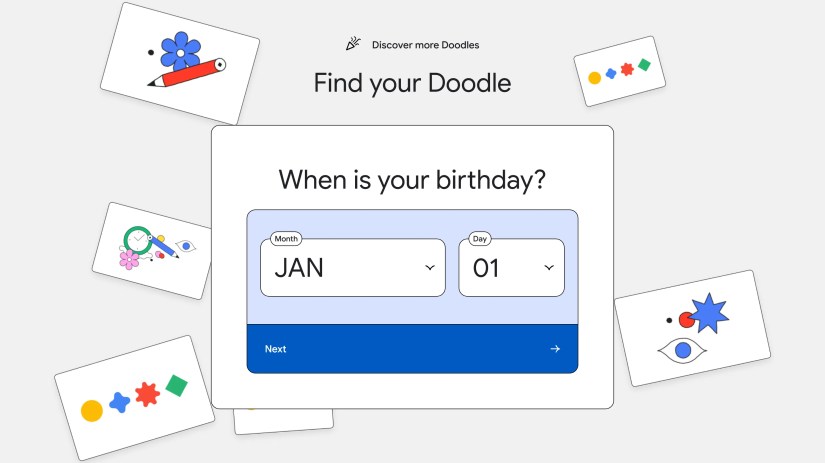 Google Doodles &lsquo;Find Your Doodle&rsquo; feature.