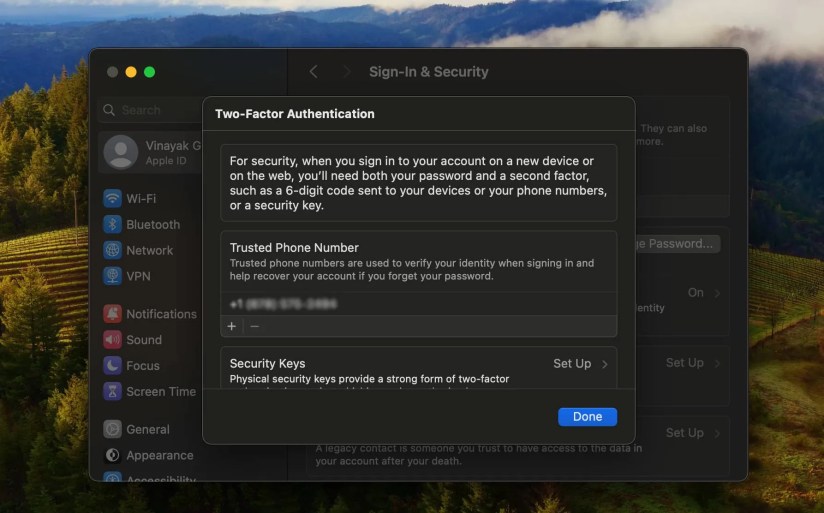 Setting up two-factor authentication on your MacBook