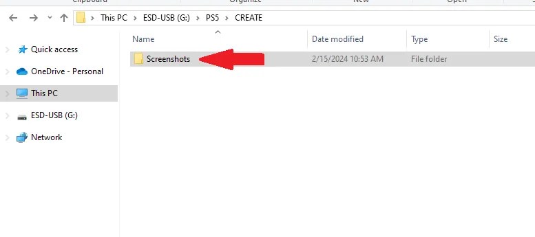 The inside of the &ldquo;Create&rdquo; folder where the folder containing all your captures resides.
