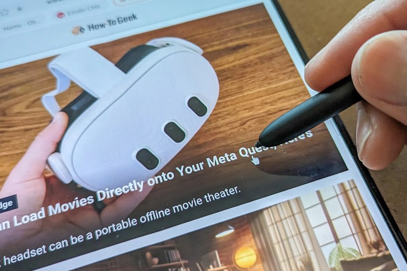 Navigating Samsung Internet using a stylus