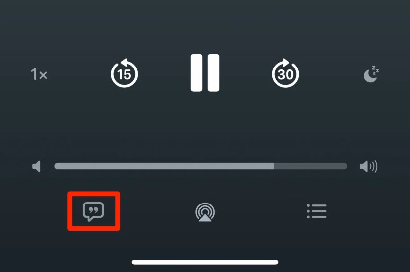 Now Playing bar in Apple&rsquo;s Podcasts app on iPhone.