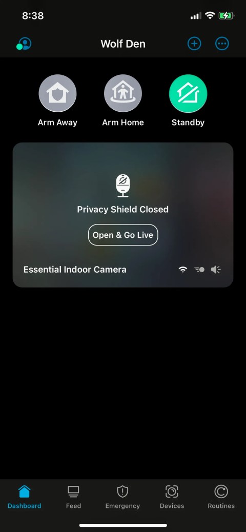 The Dashboard screen in the Arlo Secure app