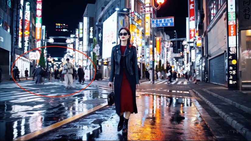 OpenAI SORA Tokyo night scene background details.