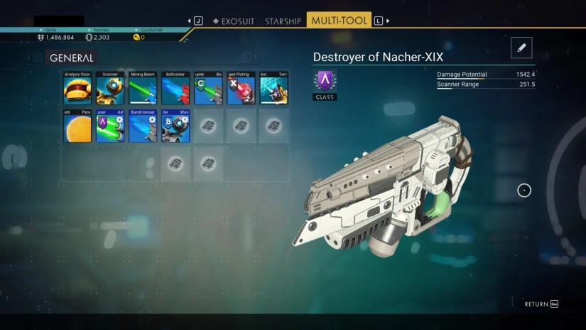 No Man&rsquo;s Sky inventory screen.