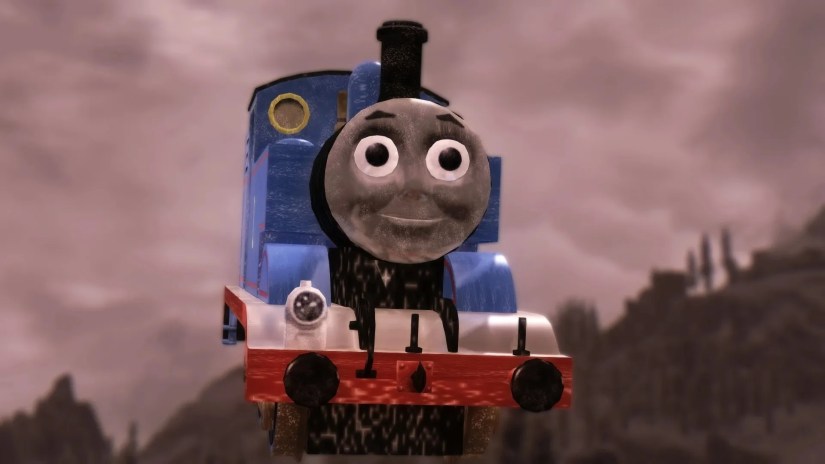 Really Useful Dragons Skyrim mod featuring creepy Thomas the Tank Engine.