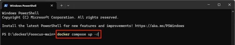 Running &lsquo;docker compose&rsquo; in Powershell using the Windows Terminal