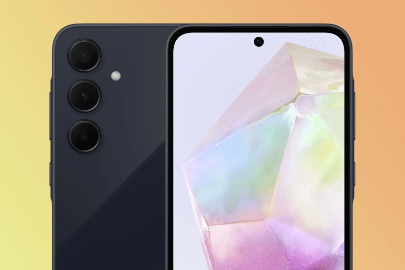 Galaxy A35 smartphone front and back