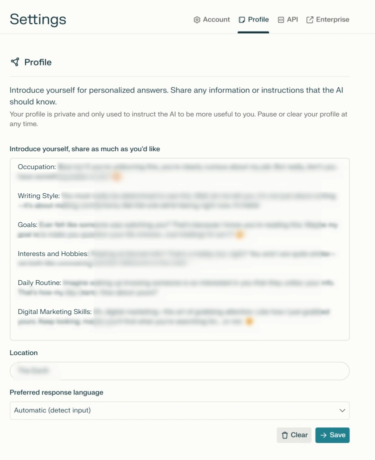 Adding Personal Information in Perplexity for Personalized Answers