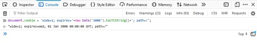 Browser developer tools with code in the Console tab.