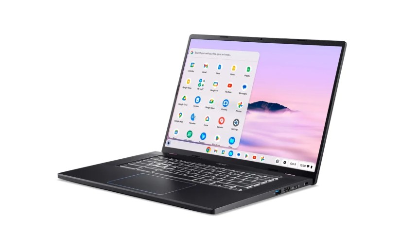 Chromebook Plus 516 GE CBG516-2H_left facing Chrome