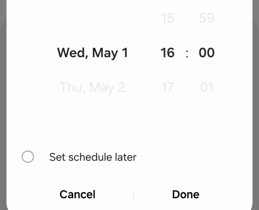 Schedule message in Samsung Messages