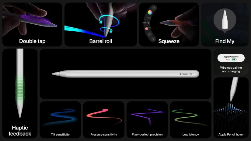Feature list for Apple Pencil Pro