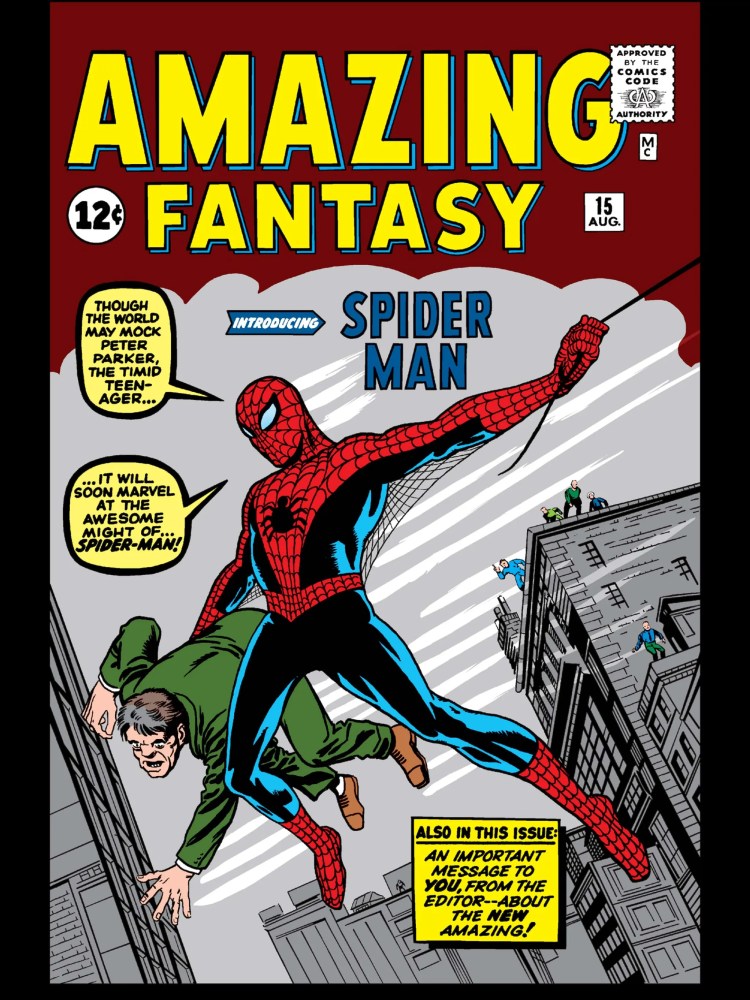Spider-Man&rsquo;s first appearance in Amazing Fantasy.