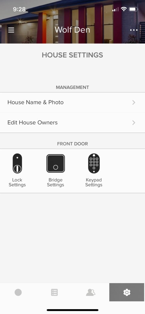 The House Settings screen in the Yale Access app