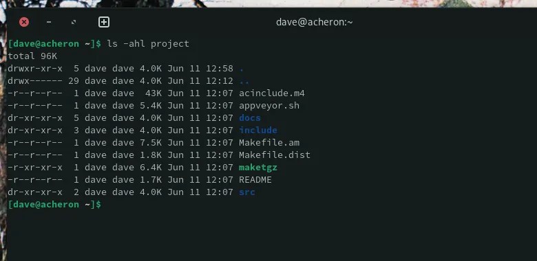 Checking the ownership of directories and files with ls
