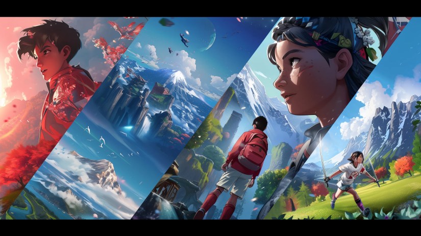 A collage of hypothetical 3rd person ARPG games.