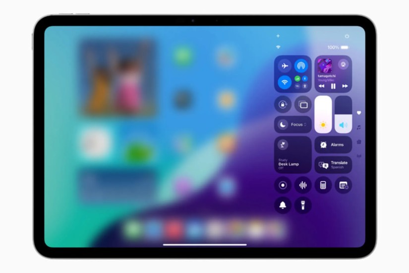 Apple&rsquo;s new Control Center for iPadOS 18 on an iPad&rsquo;s screen.