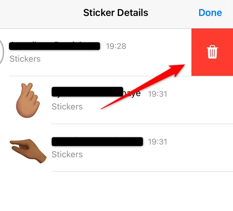 The &lsquo;sticker details&rsquo; menu in iMessage with an option to delete a sticker