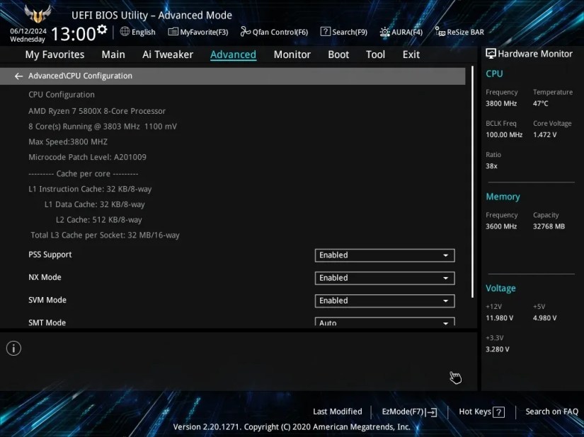 Tweaking the CPU configurations in BIOS