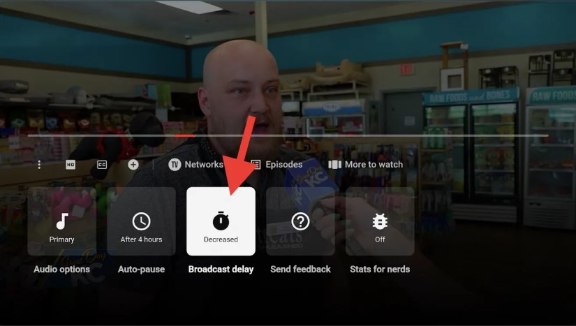 One of the options in settings says Broadcast Delay.