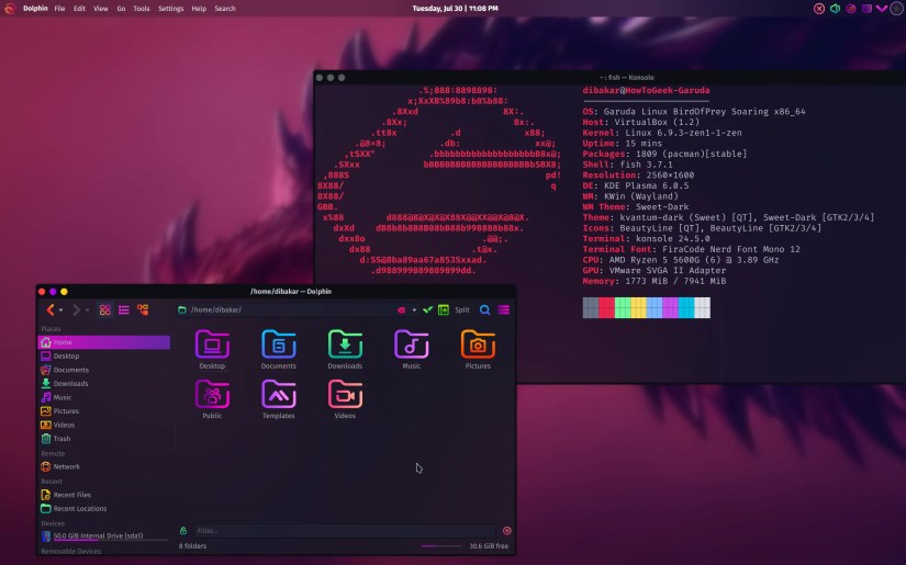Garuda Linux Transparency Effect