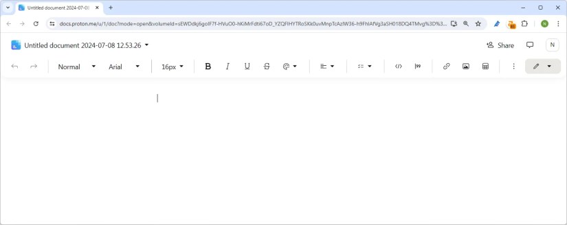 The Proton Docs user interface.