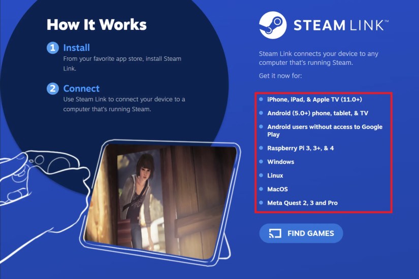 Steam Link download page.