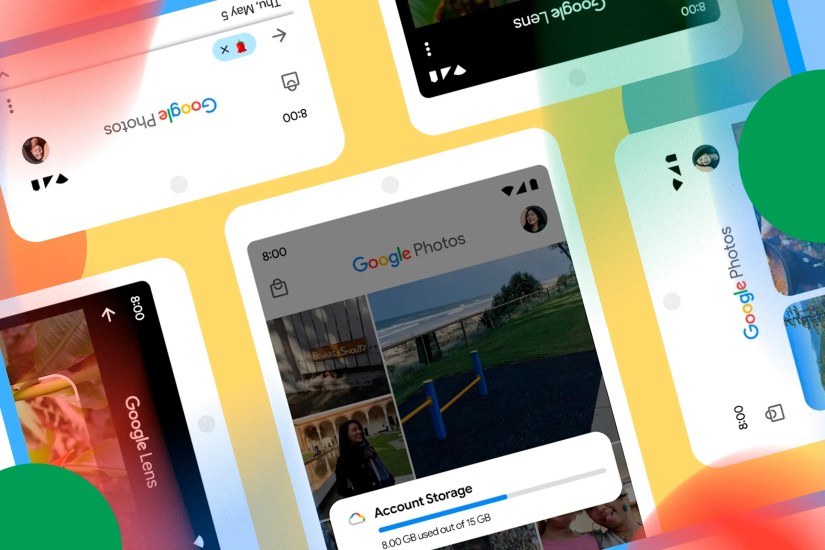 Some phone screens with Google Photos.