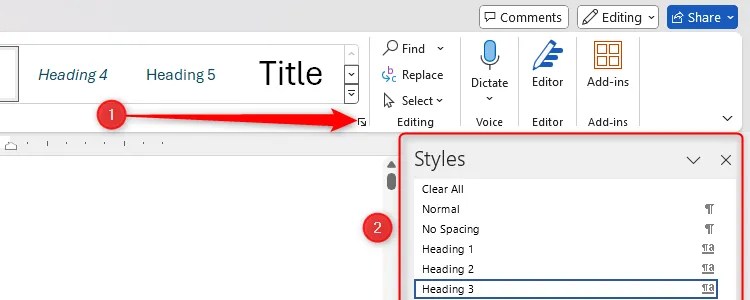 Microsoft Word&rsquo;s Styles pane