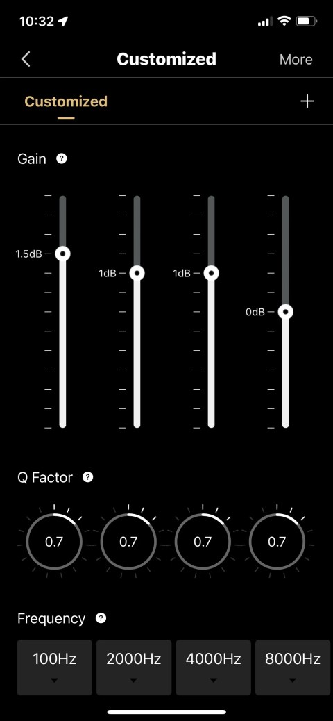 Custom EQ in the Edifier ConneX app
