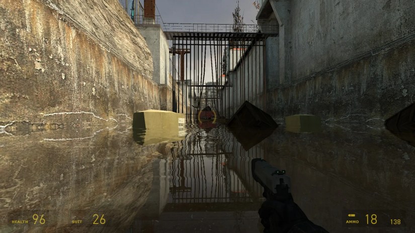 Half-life-2 showing planar reflections on water.