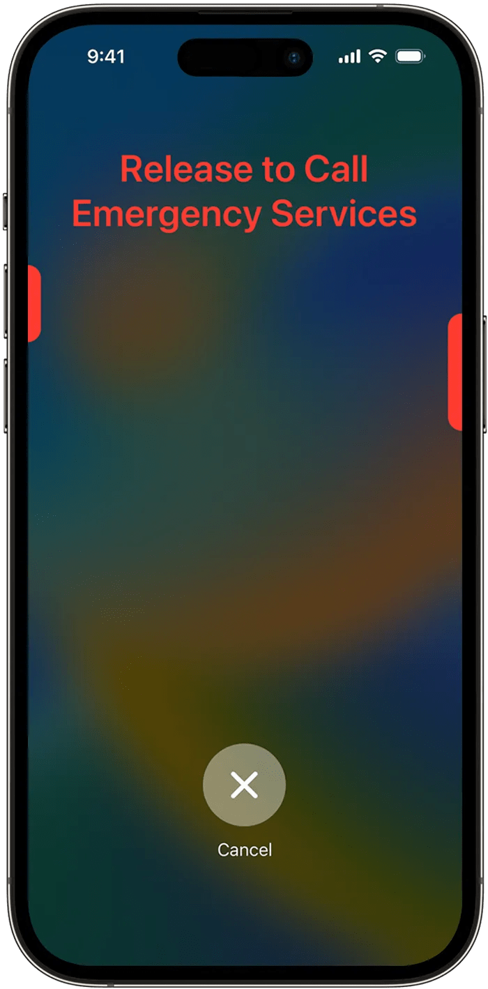 Call emergency services SOS screen on iPhone.