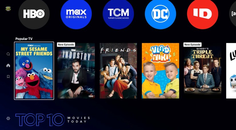 Max Home screen on the Apple TV app.