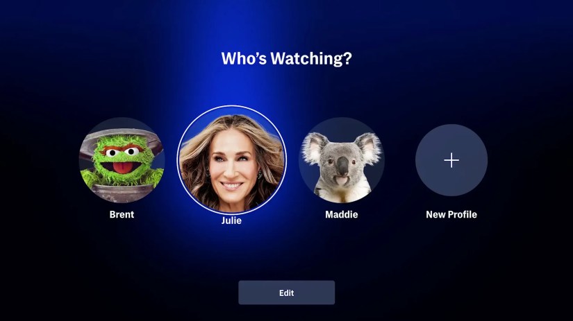 The profile page on Max on Apple TV.