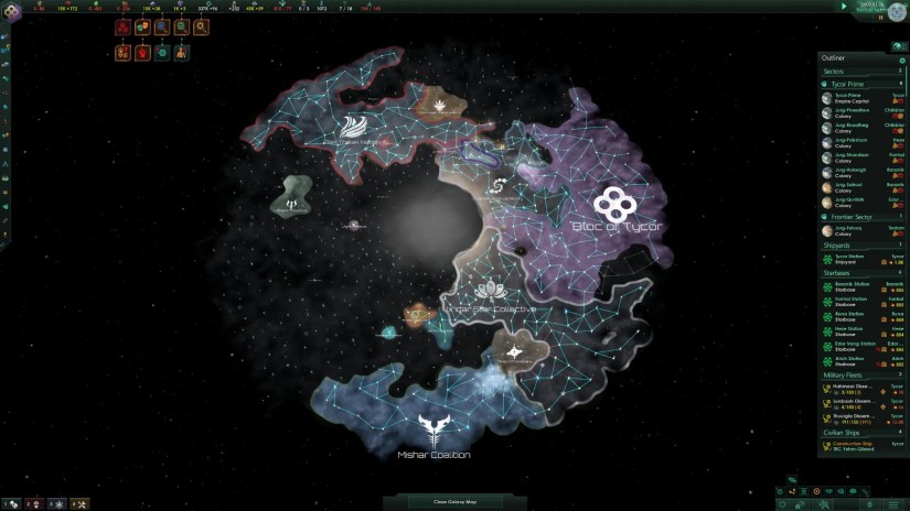 Gameplay from Stellaris: Console Edition.
