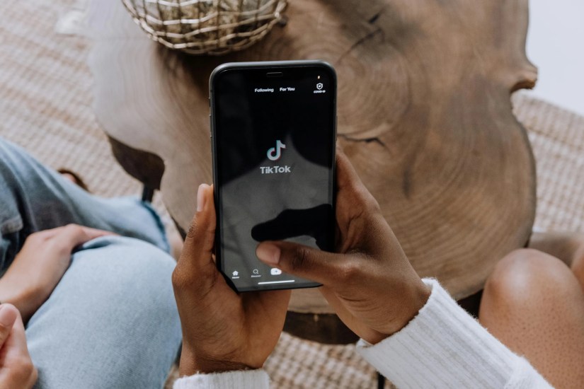 the tiktok opening screen on mobile.