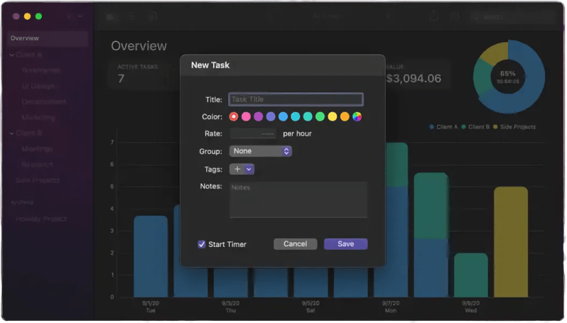 Tim time tracker for MacOS.