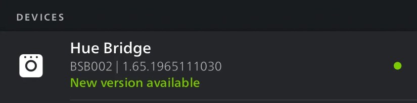 Updating a Philips Hue device.