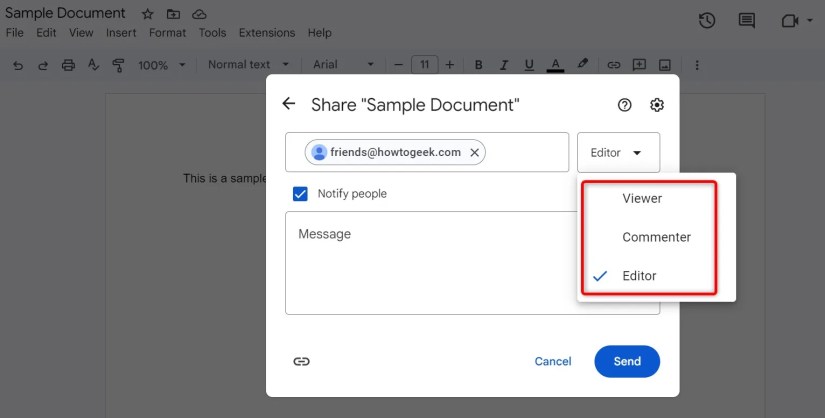 Google Docs' collaboration feature.