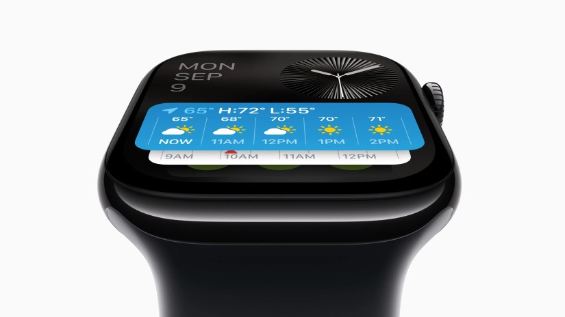 Apple Watch Series 10 top down view.